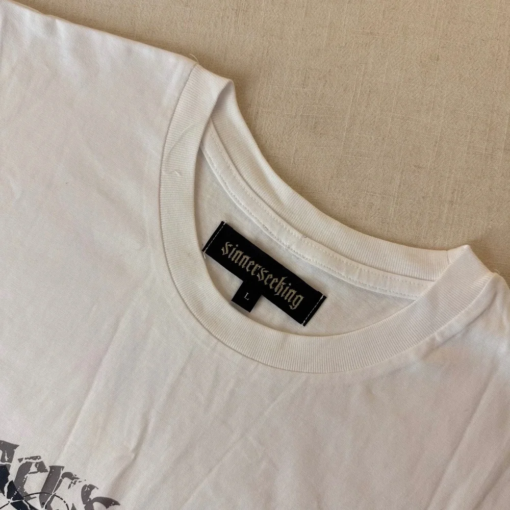 Sinnerseeking Souls Mens Graphic Muscle Tee Tank Top‎ White Large Made in USA